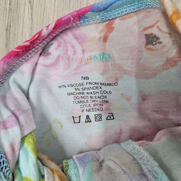 Gigi & Max Blue Floral Newborn Gown Colorful Knotted Bamboo - Picture 5 of 7